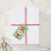 クリスマスかわいいキッズマンガサンタ ギフトタグ (より糸付き)