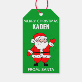 クリスマスかわいいキッズマンガサンタ ギフトタグ