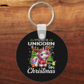 クリスマスかわいいギフトのためのユニコーンが欲しいクリスマスCos キーホルダー (正面)