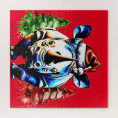 クリスマスかわいいサイ ジグソーパズル (横)