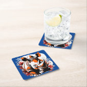 クリスマスかわいいサイ スクエアペーパーコースター (インサイチュ)