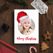 クリスマスかわいいサンタおもしろい小妖精や小人お洒落1枚 シーズンポストカード