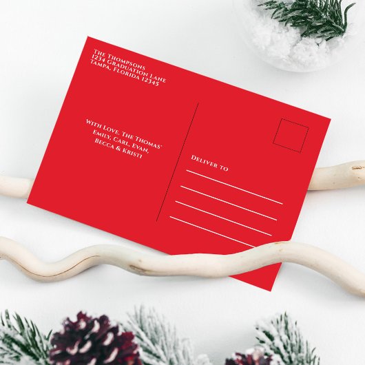 クリスマスかわいいサンタおもしろい小妖精や小人お洒落1枚 シーズンポストカード