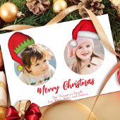 クリスマスかわいいサンタおもしろい小妖精や小人お洒落2写真 シーズンカード