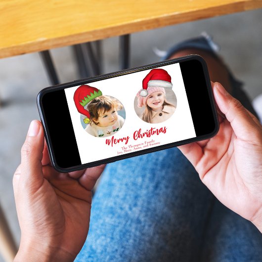 クリスマスかわいいサンタおもしろい小妖精や小人お洒落2写真 シーズンカード