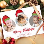 クリスマスかわいいサンタおもしろい小妖精や小人お洒落3枚の写真 シーズンカード
