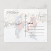 クリスマスかわいいサンタおもしろい小妖精や小人お洒落4写真 シーズンポストカード (裏面)