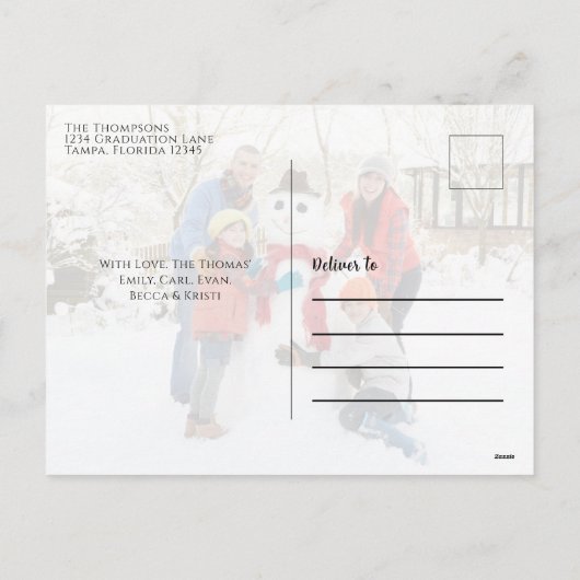 クリスマスかわいいサンタおもしろい小妖精や小人お洒落4写真 シーズンポストカード (裏面)