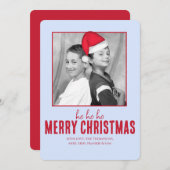 クリスマスかわいいサンタハット(可動お洒落)おもしろい 招待状 (正面/裏面)