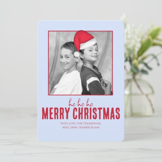 クリスマスかわいいサンタハット(可動お洒落)おもしろい 招待状 (スタンド正面)