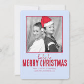 クリスマスかわいいサンタハット(可動お洒落)おもしろい 招待状 (正面)