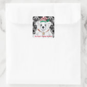 クリスマスかわいいサンタポーラベアかわいいキュブ雪の結晶 スクエアシール (バッグ)