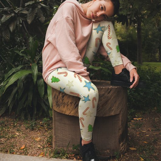 クリスマスかわいいシンプルクッキーお洒落切り出し レギンス