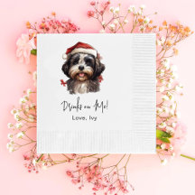 クリスマスかわいいシーズー（犬）豆犬が飲む