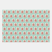 クリスマスかわいいジンジャーブレッドCookie ラッピングペーパーシート (正面3)