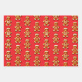 クリスマスかわいいジンジャーブレッドCookie ラッピングペーパーシート (正面)