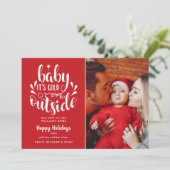 クリスマスかわいいスクリプトモダン写真 シーズンカード (スタンド正面)