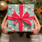 クリスマスかわいいスロッスユニコーンラマモダンホリデー ラッピングペーパー
