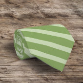 クリスマスかわいいタイポグラフィお洒落グリーンストライプ ネクタイ