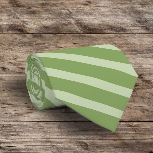 クリスマスかわいいタイポグラフィお洒落グリーンストライプ ネクタイ