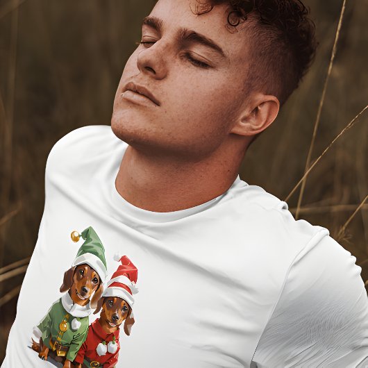 クリスマスかわいいダックスフント Tシャツ