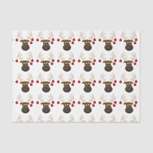 クリスマスかわいいトナカイのデカップセット 薄葉紙 (正面)