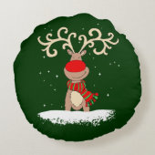 クリスマスかわいいトナカイのラウンド装飾用クッション ラウンドクッション (裏面)