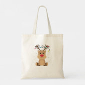 クリスマスかわいいトナカイの女性 トートバッグ (裏面)