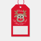 クリスマスかわいいトナカイの漫画のキャラクター ギフトタグ (裏面)