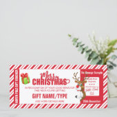 クリスマスかわいいトナカイチケット、ギフトカード/バウチャー (スタンド正面)