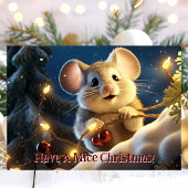 クリスマスかわいいネズミを持っている シーズンカード