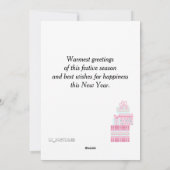 クリスマスかわいいバニーピンクとミント シーズンカード (裏面)