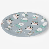 クリスマスかわいいパーソナライズされた動物 ペーパープレート (アングル)