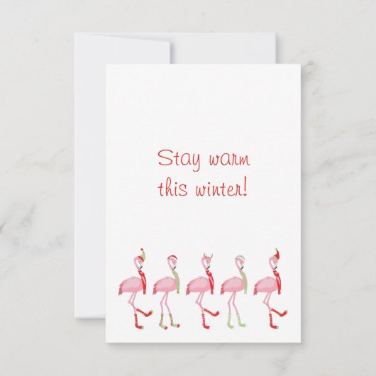 クリスマスかわいいピンクのフラミンゴ (裏面)