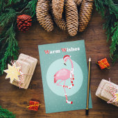 クリスマスかわいいピンクのフラミンゴ シーズンポストカード