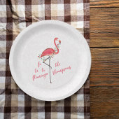 クリスマスかわいいフェスティバルフラミンゴのストリングライト ペーパープレート