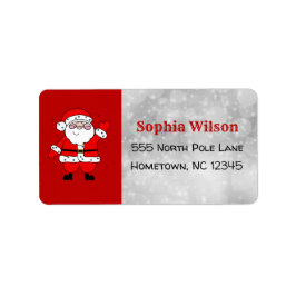 クリスマスかわいいフェスティバルマンガサンタレッド ラベル