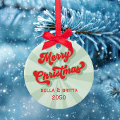 クリスマスかわいいフォトグリーンお洒落おもしろい セラミックオーナメント