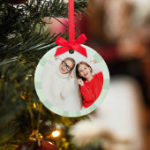 クリスマスかわいいフォトグリーンお洒落おもしろい セラミックオーナメント