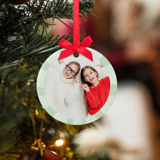 クリスマスかわいいフォトグリーンお洒落おもしろい セラミックオーナメント