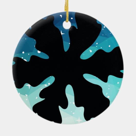 クリスマスかわいいフクロウの幸せ セラミックオーナメント (裏面)