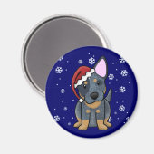 クリスマスかわいいブルーヒーラー マグネット (正面/裏面)