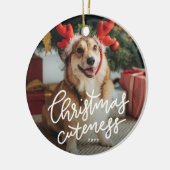 クリスマスかわいいペットの休日オーナメント セラミックオーナメント (左)