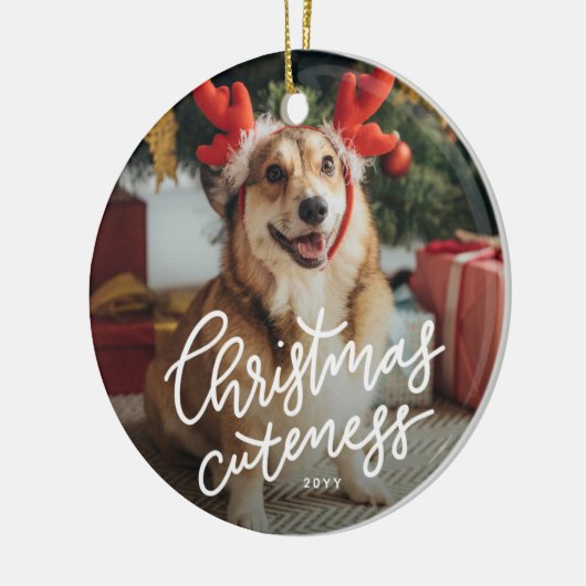 クリスマスかわいいペットの休日オーナメント セラミックオーナメント (左)