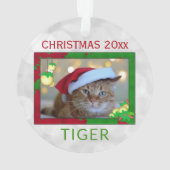 クリスマスかわいいペットキャットフォトオーナメント オーナメント (裏面)