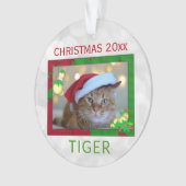 クリスマスかわいいペットキャットフォトオーナメント オーナメント (正面)