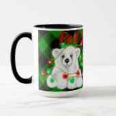 クリスマスかわいいホッキョクグマの子最高の、パパエバー マグカップ (左)