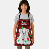 クリスマスかわいいホッキョクグマの子、サンタベアの子 エプロン (インサイチュ)