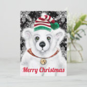 クリスマスかわいいホッキョクグマの子、サンタベアの子 シーズンカード (スタンド正面)