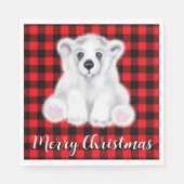 クリスマスかわいいホッキョクグマの子、サンタベアの子 スタンダードランチョンナプキン (正面)